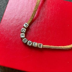 Silver and Leather FOREVER Necklace